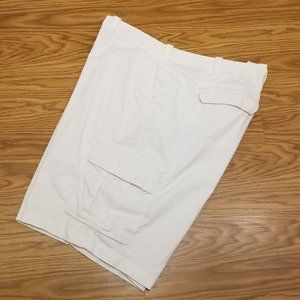 Roundtree & Yorke WASHED UTILITY CARGO White Shorts 50 X 11